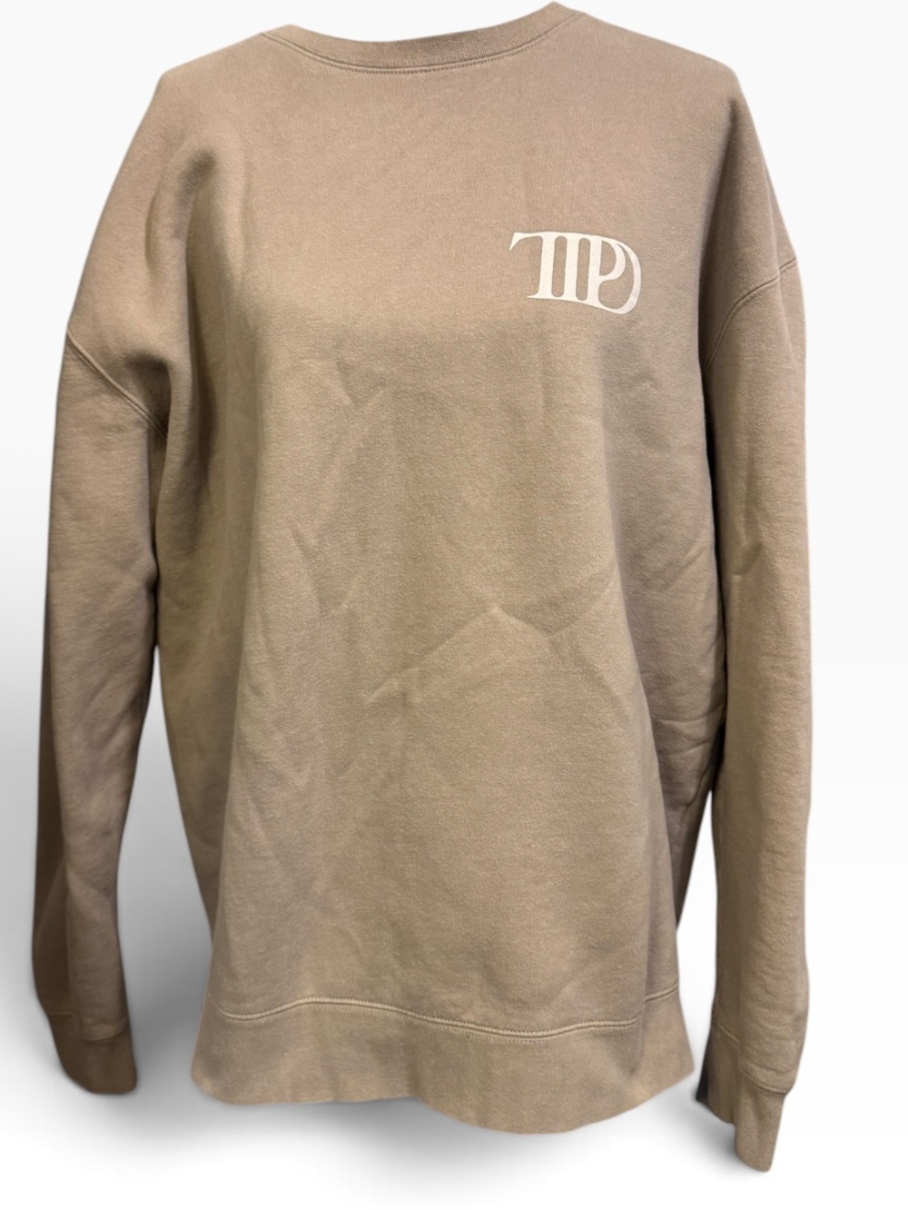 Taylor Swift The Tortured Poets Department Tan Beige Crewneck 2XL
